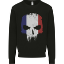 French Skull France Gym Biker Flag Mens Sweatshirt Jumper Black