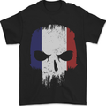 French Skull France Gym Biker Flag Mens T-Shirt 100% Cotton Black