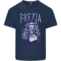 Freyja Norse Goddess Viking Valhalla Mens Cotton T-Shirt Tee Top Navy Blue
