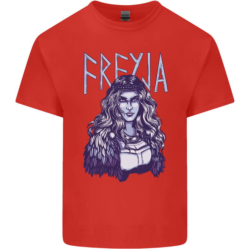 Freyja Norse Goddess Viking Valhalla Mens Cotton T-Shirt Tee Top Red