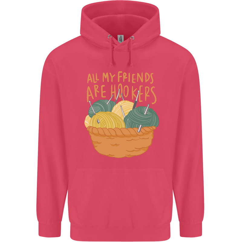 Friends Hookers Funny Crochet Knitting Childrens Kids Hoodie Heliconia