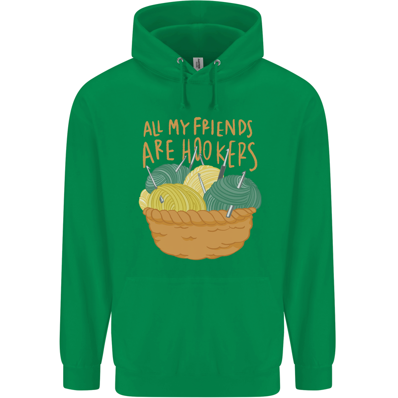 Friends Hookers Funny Crochet Knitting Childrens Kids Hoodie Irish Green
