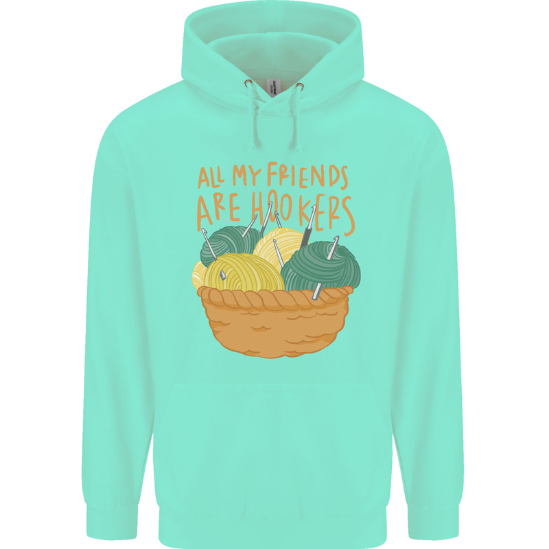 Friends Hookers Funny Crochet Knitting Childrens Kids Hoodie Peppermint