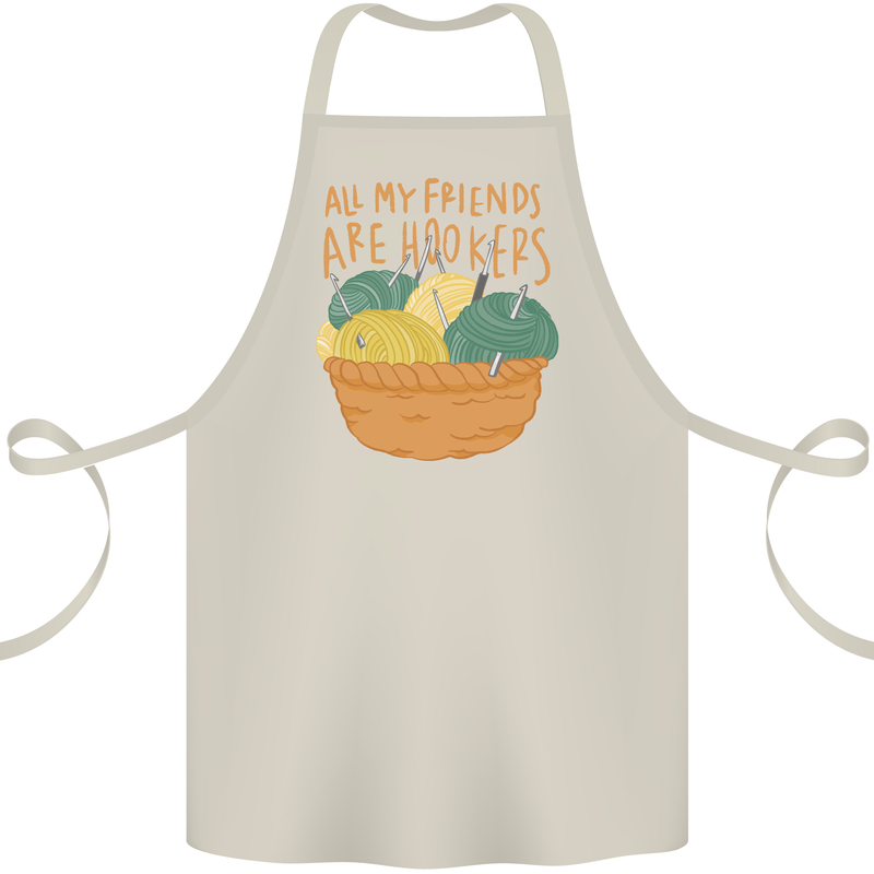 Friends Hookers Funny Crochet Knitting Cotton Apron 100% Organic Natural
