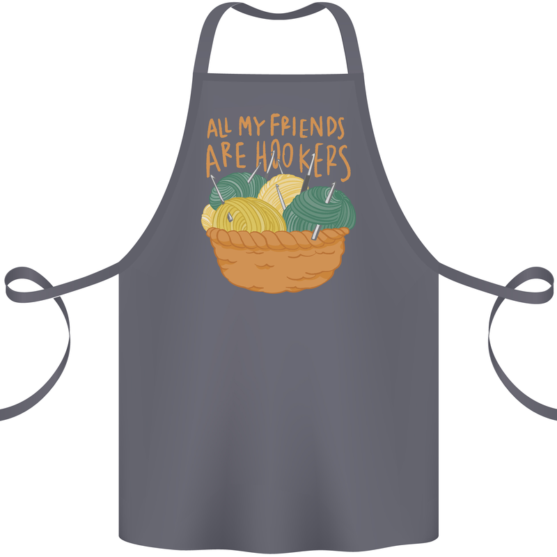 Friends Hookers Funny Crochet Knitting Cotton Apron 100% Organic Steel