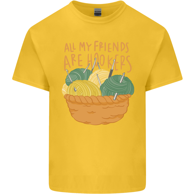 Friends Hookers Funny Crochet Knitting Kids T-Shirt Childrens Yellow