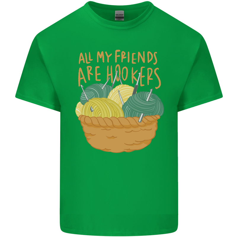 Friends Hookers Funny Crochet Knitting Mens Cotton T-Shirt Tee Top Irish Green