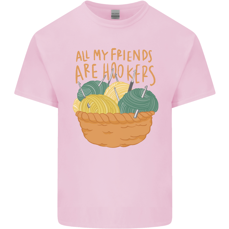 Friends Hookers Funny Crochet Knitting Mens Cotton T-Shirt Tee Top Light Pink