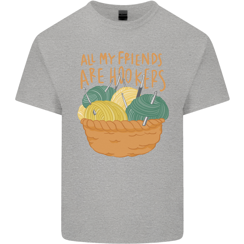 Friends Hookers Funny Crochet Knitting Mens Cotton T-Shirt Tee Top Sports Grey