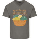 Friends Hookers Funny Crochet Knitting Mens V-Neck Cotton T-Shirt Charcoal