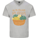 Friends Hookers Funny Crochet Knitting Mens V-Neck Cotton T-Shirt Sports Grey