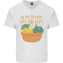 Friends Hookers Funny Crochet Knitting Mens V-Neck Cotton T-Shirt White