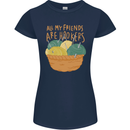 Friends Hookers Funny Crochet Knitting Womens Petite Cut T-Shirt Navy Blue