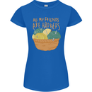 Friends Hookers Funny Crochet Knitting Womens Petite Cut T-Shirt Royal Blue