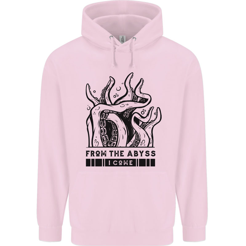 From the Obyss I Come Kraken Octopus Cthulhu Mens 80% Cotton Hoodie Light Pink