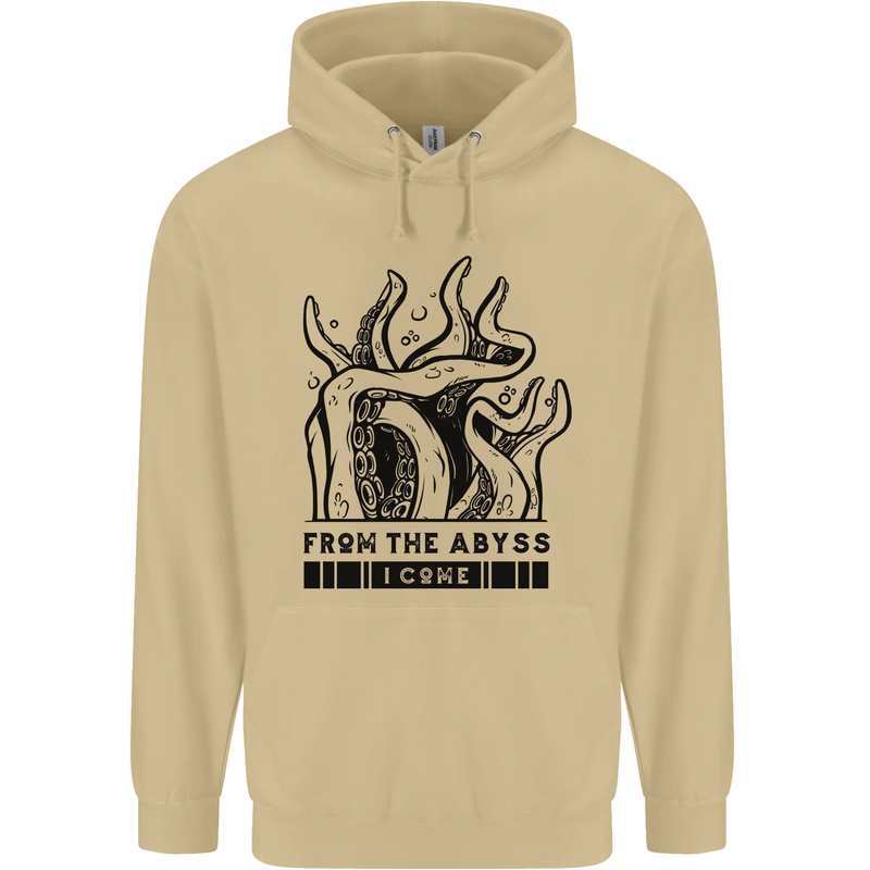 From the Obyss I Come Kraken Octopus Cthulhu Mens 80% Cotton Hoodie Sand