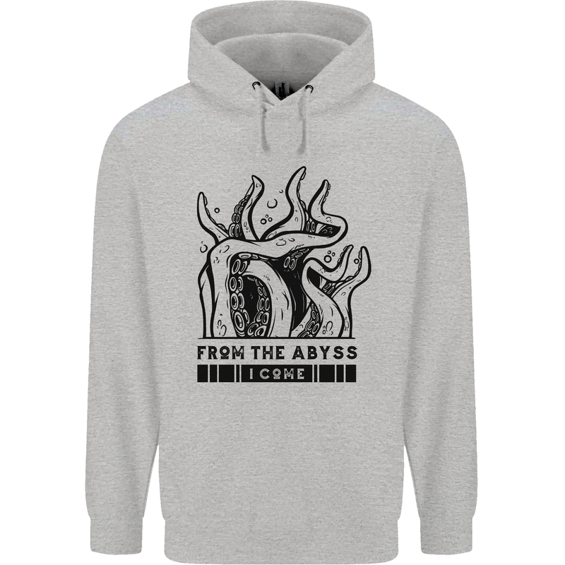 From the Obyss I Come Kraken Octopus Cthulhu Mens 80% Cotton Hoodie Sports Grey