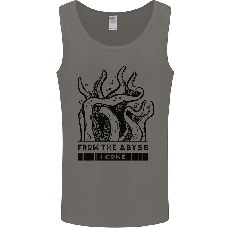 From the Obyss I Come Kraken Octopus Cthulhu Mens Vest Tank Top Charcoal