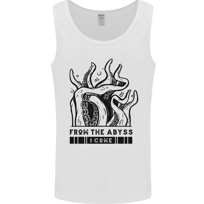 From the Obyss I Come Kraken Octopus Cthulhu Mens Vest Tank Top White