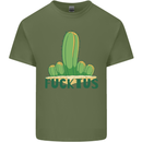 Fucktus Funny Cactus House Plants Offensive Mens Cotton T-Shirt Tee Top Military Green