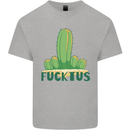 Fucktus Funny Cactus House Plants Offensive Mens Cotton T-Shirt Tee Top Sports Grey
