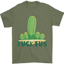 Fucktus Funny Cactus House Plants Offensive Mens T-Shirt 100% Cotton Military Green
