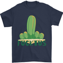 Fucktus Funny Cactus House Plants Offensive Mens T-Shirt 100% Cotton Navy Blue