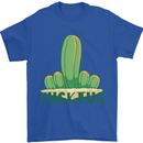Fucktus Funny Cactus House Plants Offensive Mens T-Shirt 100% Cotton Royal Blue