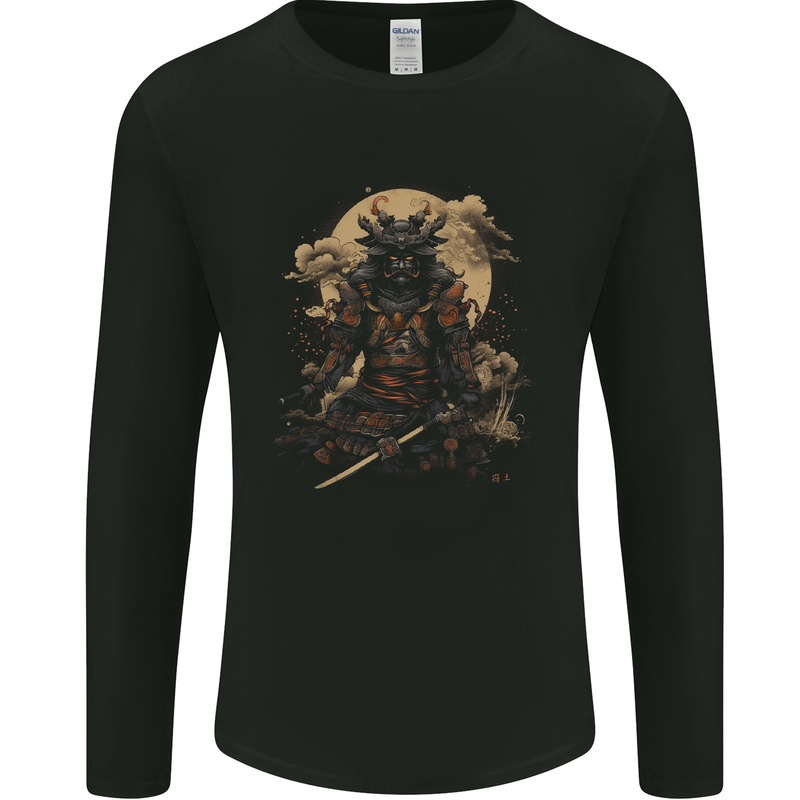 Full Armour Fantasy Samurai Warrior Mens Long Sleeve T-Shirt Black