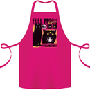 Full Moon Feral Instinct Black Cat Halloween Cotton Apron 100% Organic Pink