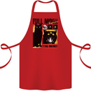 Full Moon Feral Instinct Black Cat Halloween Cotton Apron 100% Organic Red