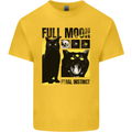 Full Moon Feral Instinct Black Cat Halloween Kids T-Shirt Childrens Yellow