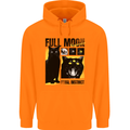 Full Moon Feral Instinct Black Cat Halloween Mens 80% Cotton Hoodie Orange