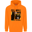 Full Moon Feral Instinct Black Cat Halloween Mens 80% Cotton Hoodie Orange