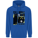 Full Moon Feral Instinct Black Cat Halloween Mens 80% Cotton Hoodie Royal Blue