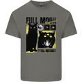 Full Moon Feral Instinct Black Cat Halloween Mens Cotton T-Shirt Tee Top Charcoal