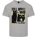 Full Moon Feral Instinct Black Cat Halloween Mens Cotton T-Shirt Tee Top Sports Grey