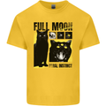 Full Moon Feral Instinct Black Cat Halloween Mens Cotton T-Shirt Tee Top Yellow