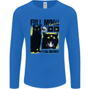 Full Moon Feral Instinct Black Cat Halloween Mens Long Sleeve T-Shirt Royal Blue