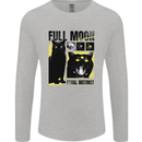 Full Moon Feral Instinct Black Cat Halloween Mens Long Sleeve T-Shirt Sports Grey