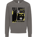 Full Moon Feral Instinct Black Cat Halloween Mens Sweatshirt Jumper Charcoal