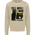 Full Moon Feral Instinct Black Cat Halloween Mens Sweatshirt Jumper Sand