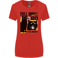 Full Moon Feral Instinct Black Cat Halloween Womens Wider Cut T-Shirt Red