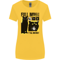 Full Moon Feral Instinct Black Cat Halloween Womens Wider Cut T-Shirt Yellow