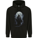 Full Moon Grim Reaper Skull Childrens Kids Hoodie Black
