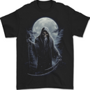 Full Moon Grim Reaper Skull Mens T-Shirt 100% Cotton BLACK