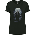 Full Moon Grim Reaper Skull Womens Wider Cut T-Shirt Black