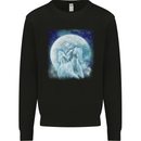 Full Moon Horse Riding Equestrian Mens Sweatshirt Jumper Black