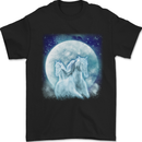 Full Moon Horse Riding Equestrian Mens T-Shirt 100% Cotton Black