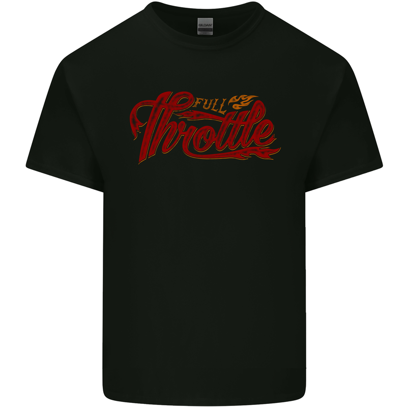 Full Throttle Motorcycle Biker Motorbike Chopper Kids T-Shirt Childrens Black